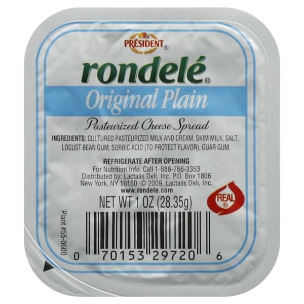 President Rondele Pasteurized Cheese Spread Original Plain Publix Super Markets