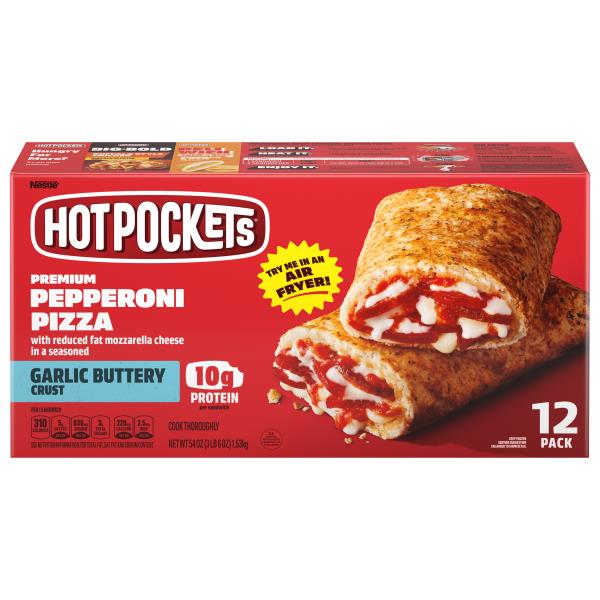 Hot Pockets Sandwiches, Premium Pepperoni Pizza, Garlic Buttery Crust