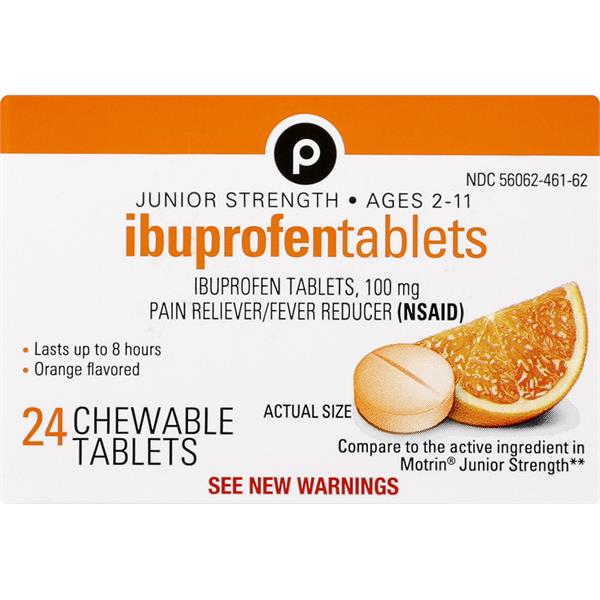 Publix Ibuprofen, Junior Strength, Orange Flavored, Chewable Tablets