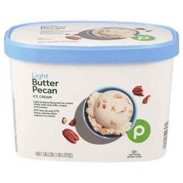Publix Ice Cream, Butter Pecan, Light