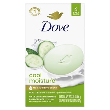 Dove Skin Care Beauty Bar Soap Cool Moisture Cucumber & Green Tea Scent