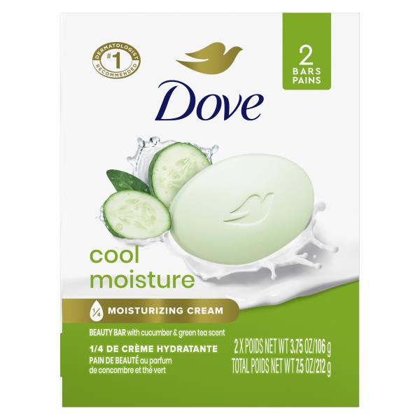 Dove Beauty Bar Soap Cool Moisture Cucumber & Green Tea Scent