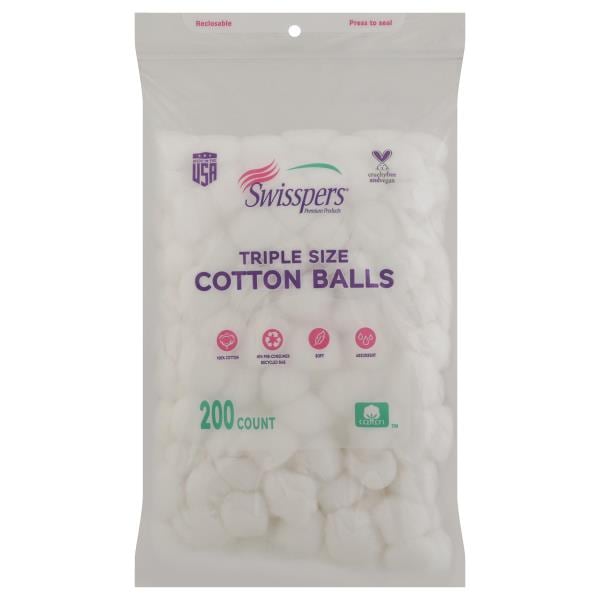 Swisspers Cotton Balls, Triple Size Publix Super Markets