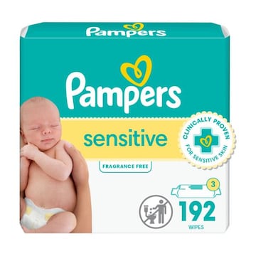 Pampers Sensitive Baby Wipes Perfume Free 3X Refill Packs