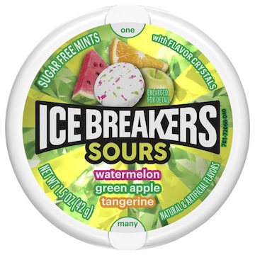 Ice Breakers Sours Sugar Free Watermelon/Green Apple/Tangerine Mints