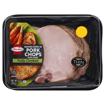 HORMEL Pork Chops, Bone-In, Thin Cut, Smoked