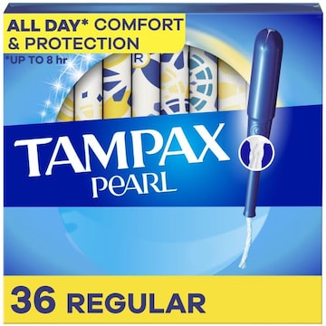 Tampax Pearl Tampons with LeakGuard Braid, Regular, 36 Ct
