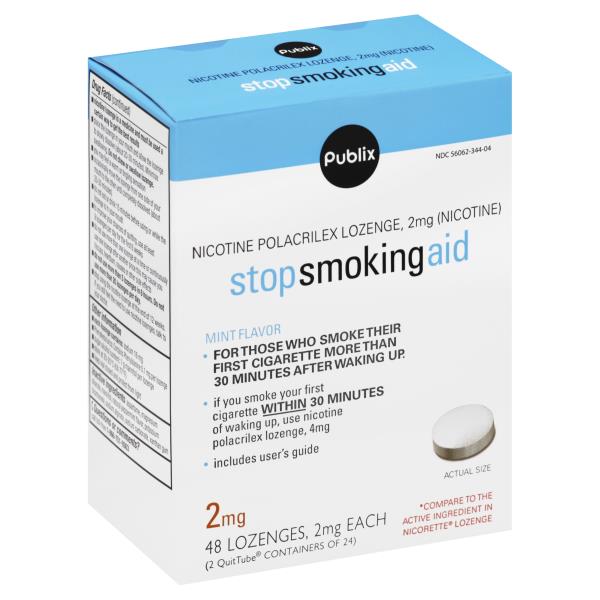 Publix Stop Smoking Aid 2 mg Lozenges Mint Flavor Publix