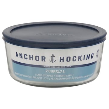 Anchor Hocking Glass Storage + Snugfit Lid, 7 Cup