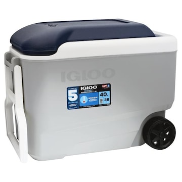 Igloo Maxcold Cooler, Wheelie Cool, Gray, 40 Quart
