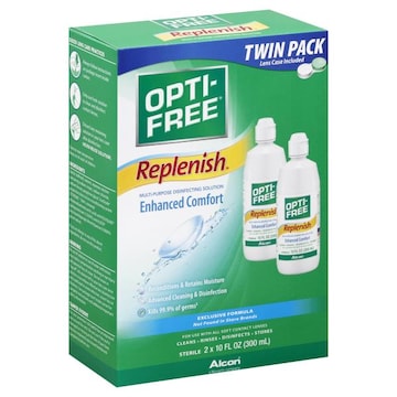 Opti-Free Replenish Disinfecting Solution, Multi-Purpose, Enhanced Comfort, Twin Pack