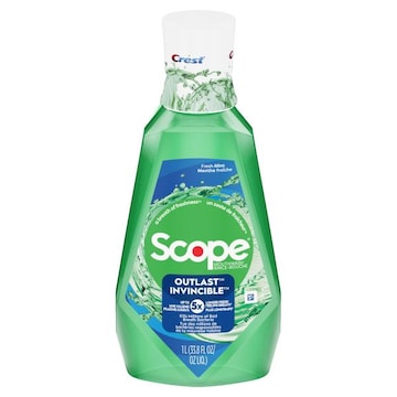 Crest Scope Outlast Mouthwash, Long Lasting Freshness, Kills Bad Breath Germs, Fresh Mint - 33.8 fl oz