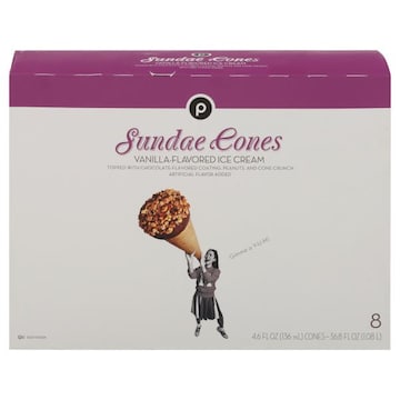 Publix Ice Cream, Vanilla-Flavored, Sundae Cones