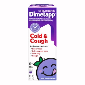 Dimetapp Children's Cold & Cough, Grape Flavor, Alcohol-Free