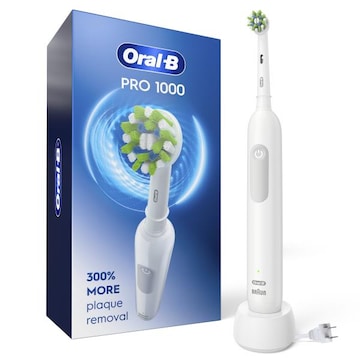 Oral-B Pro 1000 Toothbrush, Rechargeable, White