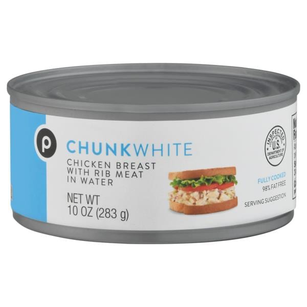 Publix Chicken Breast, with Rib Meat, In Water, Chunk White Publix Super Markets