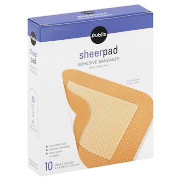 Publix Bandages, Adhesive, Sheer Pad, One Size
