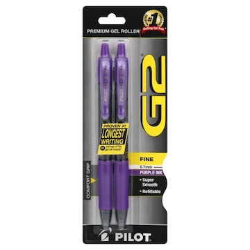 Pilot G2 Gel Pens, Purple Ink, Fine, 0.7 mm