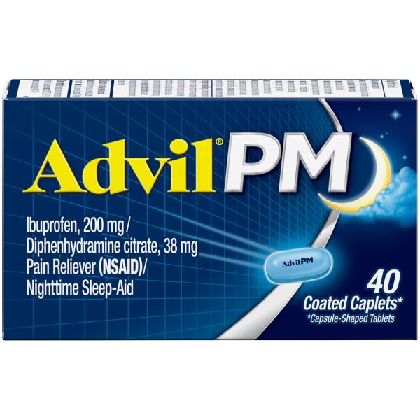 Advil PM Pain Reliever/Nighttime Sleep-Aid, Coated Caplets | Publix ...