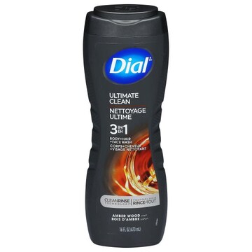 Dial Ultimate Clean 3 in 1 Amber Wood Scent Body + Hair + Face Wash
