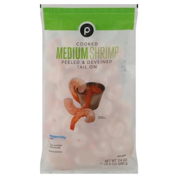 Publix Cooked Shrimp, Medium, 41-50 Shrimp/Lb, Responsibly Sourced, Farmed, Frozen