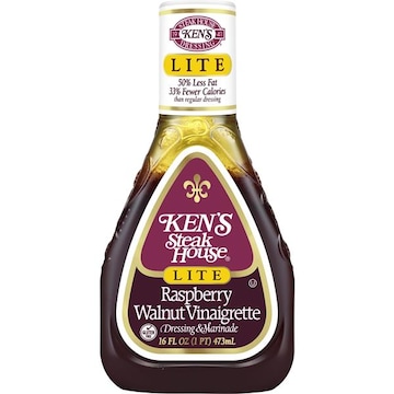 Ken's Steak House Salad Dressing & Marinade, Raspberry Walnut Vinaigrette, Lite