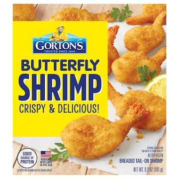 Gorton's Shrimp, Butterfly, Breaded, Tail-On