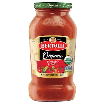 Mizkan Organic Organic Tomato and Basil Sauce, Authentic Tuscan Style Organic Pasta Sauce Made with Vine-Ripened Tomatoes, 24 OZ