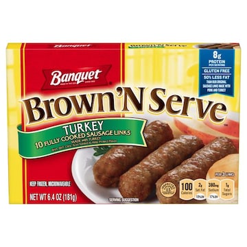 Banquet Brown 'N Serve Sausage Links, Fully Cooked, Turkey