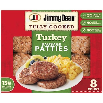 Jimmy Dean Fully Cooked Turkey Breakfast Sausage Patties, 8 Count