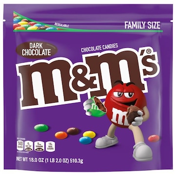 M&M's Chocolate Candies, Dark Chocolate, Family Size