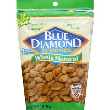 Blue Diamond Almonds Almonds, Whole Natural, Value Pack