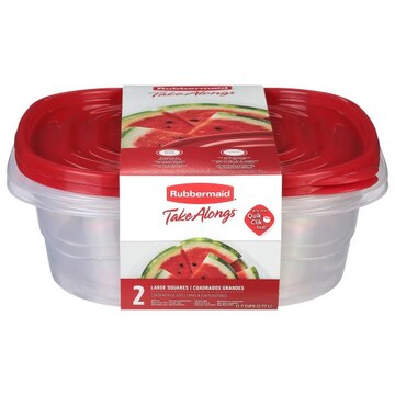 Rubbermaid TakeAlongs Containers & Lids, Large Squares, 11.7 Cups