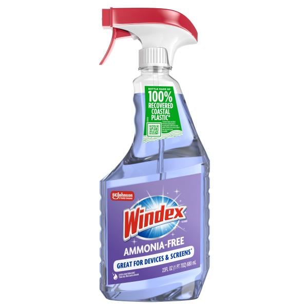 Windex Ammonia-Free Glass & Window Cleaner, Crystal Rain Scent, 23