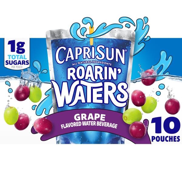 Capri Sun Roarin' Waters Grape Geyser Naturally Flavored Water Beverage