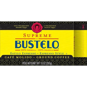 Café Bustelo Supreme by Bustelo Espresso Style Ground Coffee, Medium Dark Roast