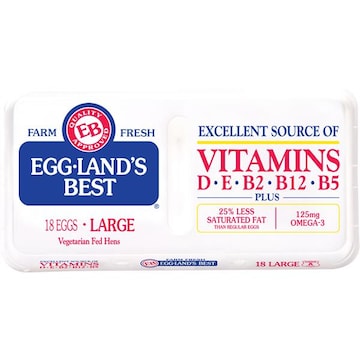 Eggland's Best Classic Large White Eggs, 18 count