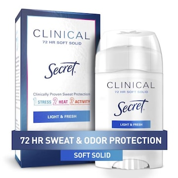 Secret Clinical Strength Soft Solid Antiperspirant and Deodorant, Light & Fresh, 1.6 oz