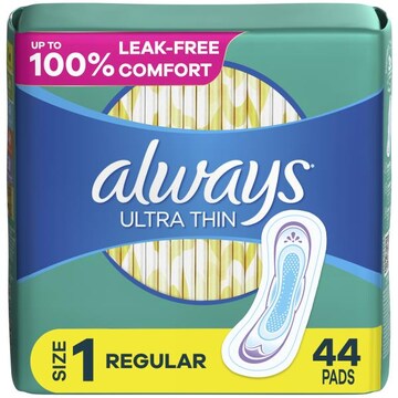 Always Ultra Thin Pads without Wings, Size 1, 44 CT