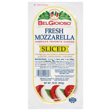 BelGioioso BelGioioso Fresh Mozzarella Log, Pre-Sliced Specialty Cheese, 16oz.