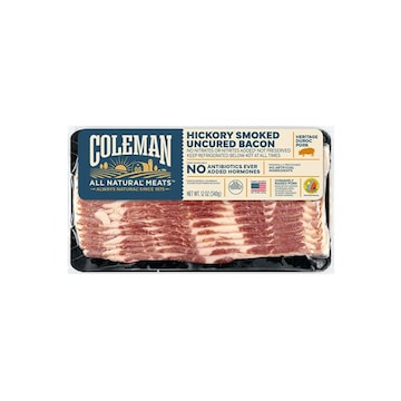 Coleman Natural Bacon, Hickory Smoked, Uncured