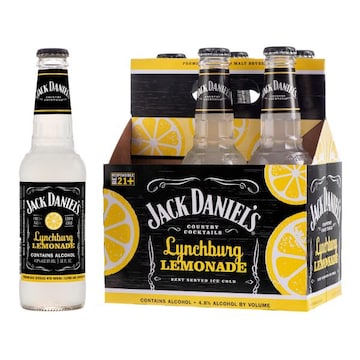 Jack Daniel'S Country Cocktail Malt Lynchburg Lemo Jack Daniel's Country Cocktails Lynchburg Lemonade, 6 Pack, 10 fl oz Glass Bottles, 4.8% ABV, Domestic Flavored Malt Beverage