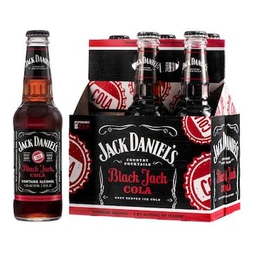 Jack Daniel'S Country Cocktail Malt Black Jack Col Jack Daniel's Country Cocktails Black Jack Cola, 6 Pack, 10 fl oz Glass Bottles, 4.8% ABV, Domestic Flavored Malt Beverage