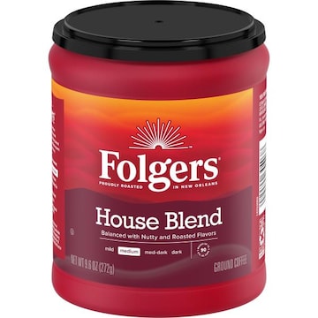 Folgers Coffeehouse Blend Ground Coffee, Medium-Dark Roast