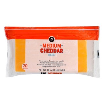Publix Medium Cheddar, Cheese Slices