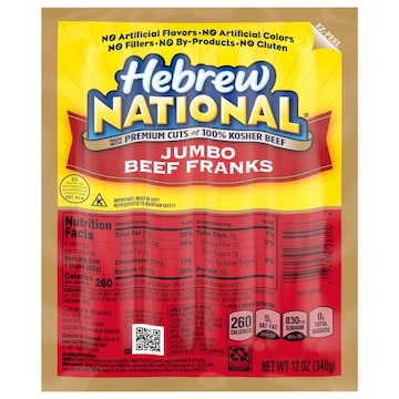 Hebrew National Jumbo Beef Franks Hotdogs