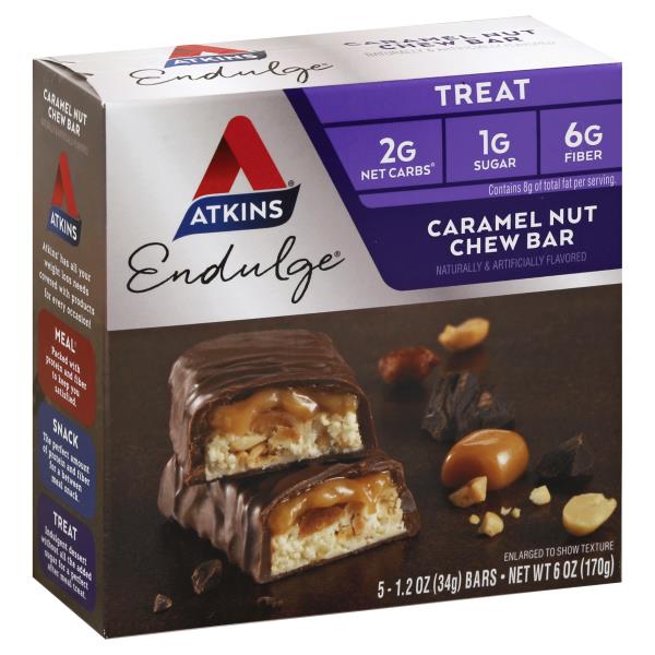 Atkins Endulge Caramel Nut Chew Bar, 5 Count Publix Super Markets