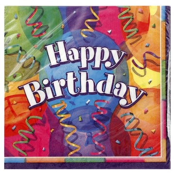 Unique Napkins, Luncheon, Birthday Jubilee, 2 Ply