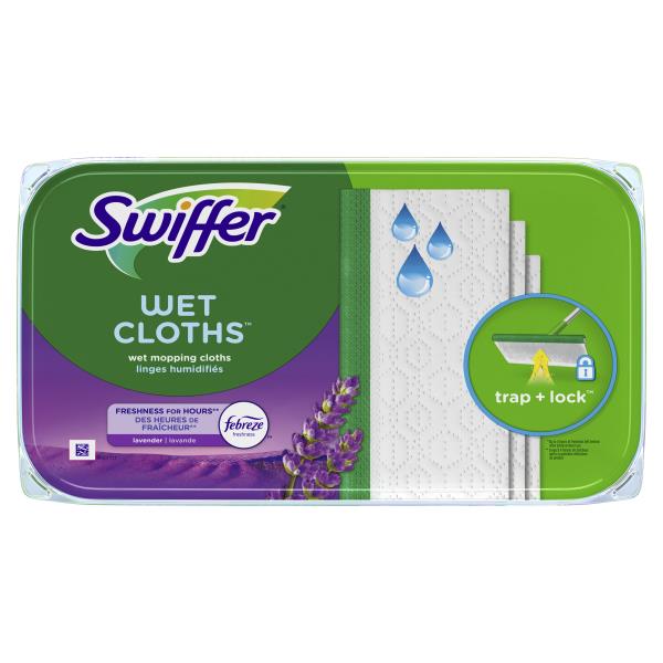 Swiffer Sweeper Wet Mopping Cloth Refills, Lavender Scent, 12 count