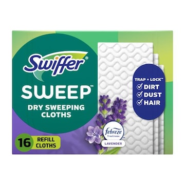 Swiffer Sweeper | SWEEP SWEEP + MOP DELUXE Dry Sweeping Cloth Refills, Lavender Scent, 16 count